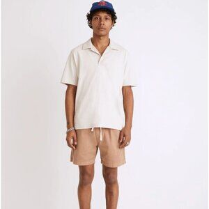 NWT Madewell Easy Short-Sleeve Polo Shirt Form Grey Tan Size XL